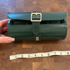 WOLF Forest Green Leather Jewelry Organizer